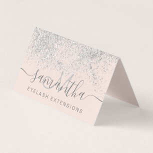 Makeup hair silver glitter pastel eye aftercare business card