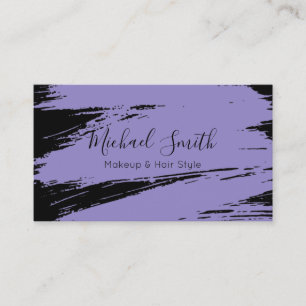 Makeup Hair Style Modern Lavender Brush Stroke Business Card