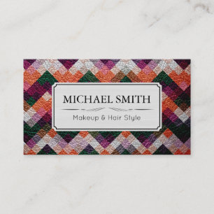 Makeup Hair Style Modern Mosaic Leather #29 Business Card