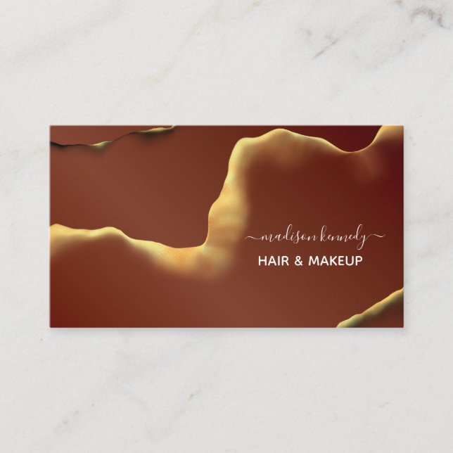 Makeup Hair Stylist Abstract Professional New Tech Business Card (Front)