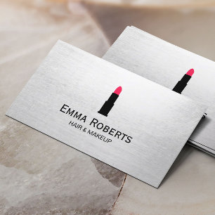 Makeup & Hair Stylist Lipstick Elegant Minimalist Business Card