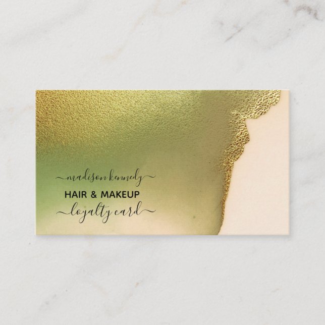 Makeup Hair Stylist New Tech Chartreuse Budget  Business Card (Front)