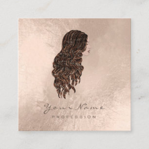 Makeup Hairdresser Lashes Mermaid Square Pearly Business Card