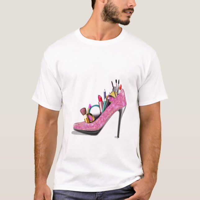Makeup High Heels Stillettos T-Shirt (Front)