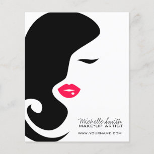 Makeup Icon Woman face in black white pink lips Flyer