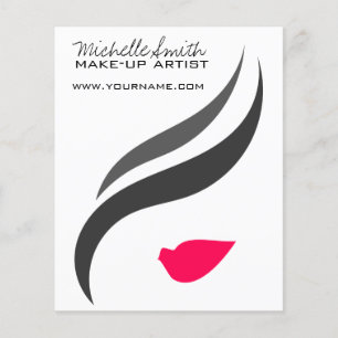 Makeup Icon Woman face in black white pink lips Flyer