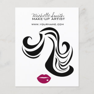 Makeup Icon Woman face in black white pink lips Flyer
