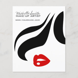 Makeup Icon Woman face in black white red lips Flyer