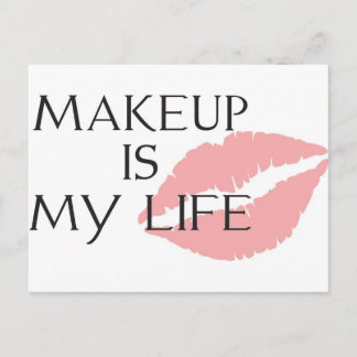 makeup is my life kisses postcard