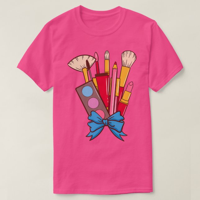 Makeup kit beautician woman 1 T-Shirt (Design Front)