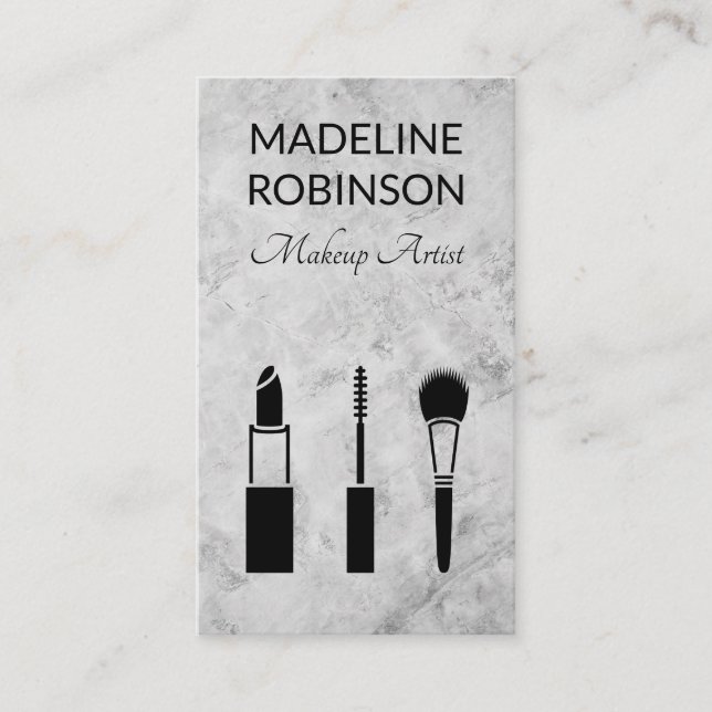 Makeup Kit | Marble Background Appointment Card (Front)