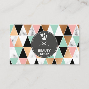 Makeup Kit   Triangle Pattern Marble Colour Way Business Card