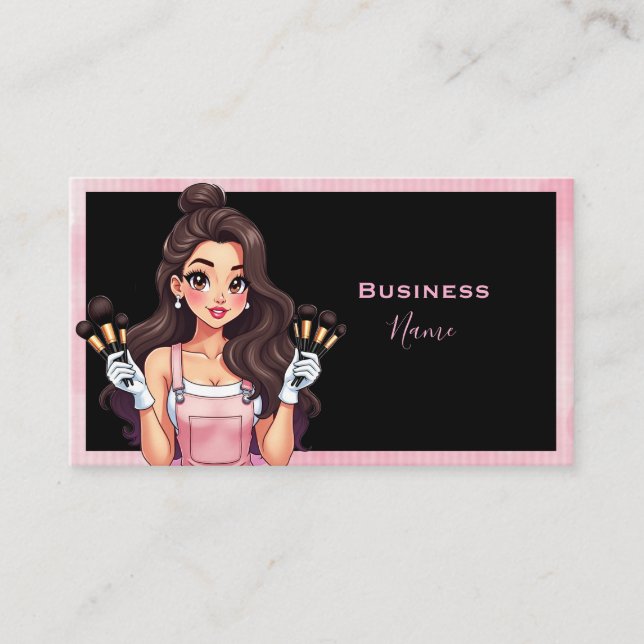 Makeup Lady Pink Business Card (Front)
