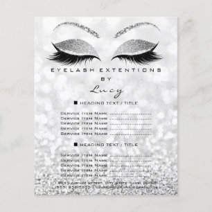 Makeup Lash Beauty Salon Glitter Price List 1 Page