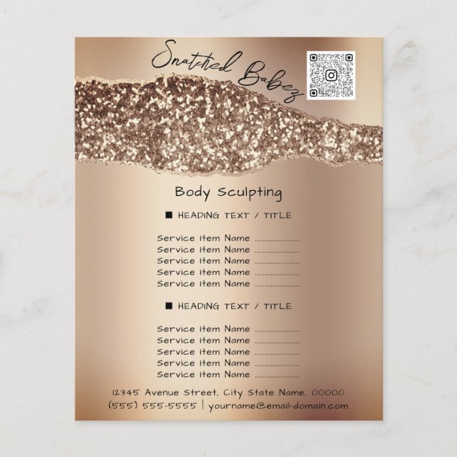 Makeup Lashes Beauty Hair Salon QR LOGO Rose Flyer (Front)