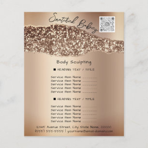 Makeup Lashes Beauty Hair Salon QR LOGO Rose Flyer