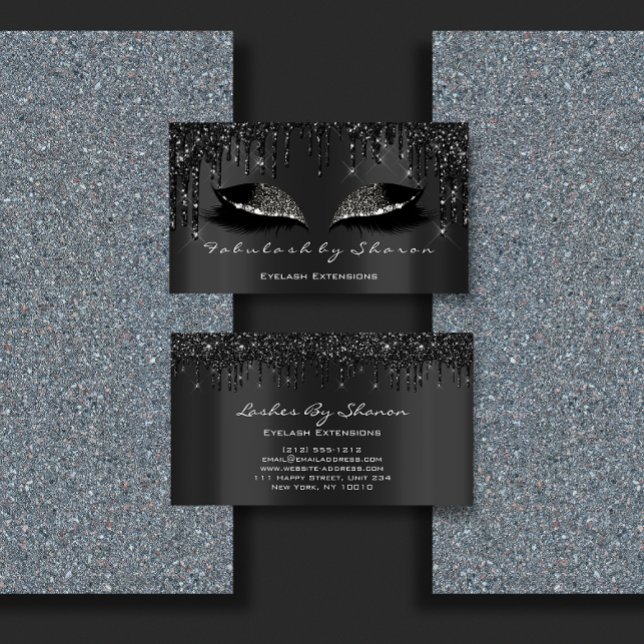 Makeup lashes Eyelash Black Drips Professional Business Card (Makeup lashes Eyelash Black Drips Professional Business Card)