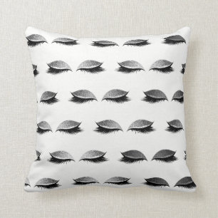 Makeup Lashes Eyes White Glitter Silver Minimal Cushion