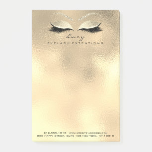 Makeup Lashes Rose Name Web Telephone Gold Glass Post-it Notes