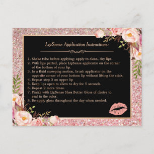 Makeup Lips Instruction Tips   Rose Gold Floral Postcard