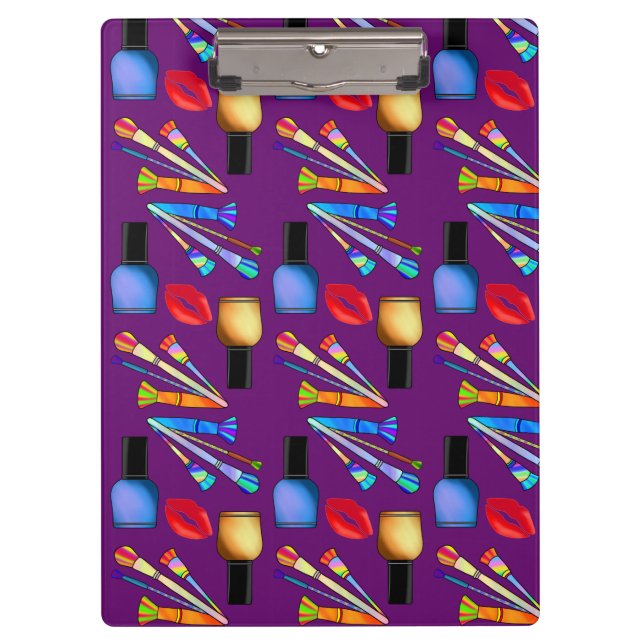 Makeup Lipstick Nail Polish Fun Unique Pretty Clipboard (Front)