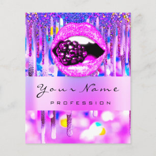 Makeup  Logo Lip Holograph Drip Berry QRCODE LOGO  Flyer