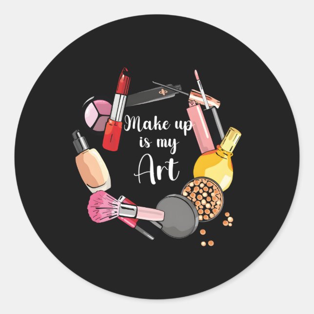 Makeup Make Up Beautician Makeup Classic Round Sticker (Front)