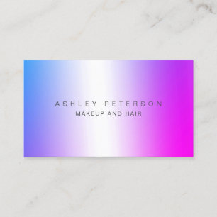 Makeup modern simple pink purple metallic foil business card
