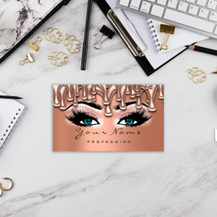 Makeup Nails Lash Makeup Rose Drips Copper Blue Business Card
