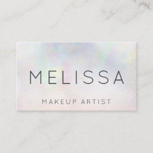 Makeup name typography blush pearl nacre business card