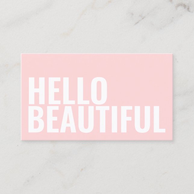 Makeup or beauty salon pastel pink simple business card (Front)