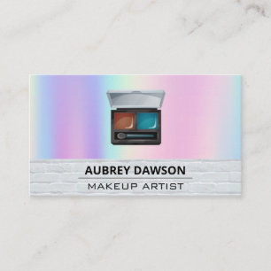 Makeup Palette and Brush Rainbow Blend Business Card