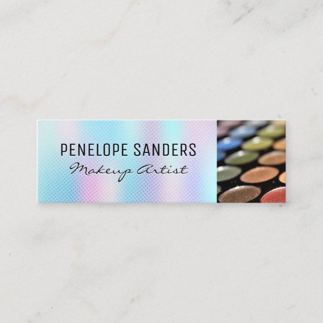Makeup Palettes | Holographic Gradient Mini Business Card (Front)