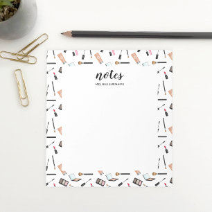 Makeup Pattern Borders With Personalised Name Notepad