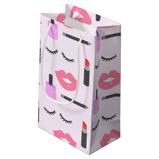 Makeup Pattern Small Gift Bag (Back Angled)