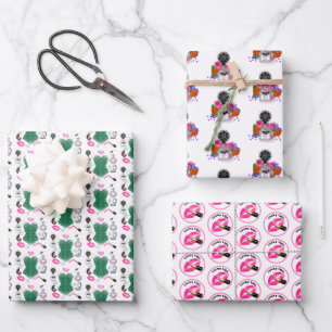 Makeup Perfume Cute Girly Modern Patterns Wrapping Paper Sheet
