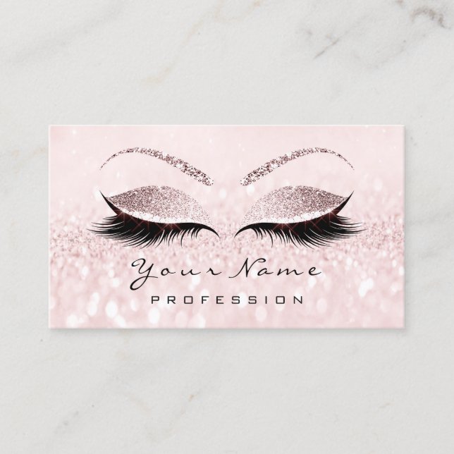 Makeup Pink Lashes Extension Appointment Card (Front)