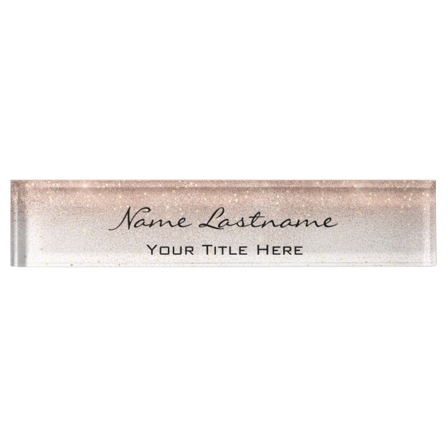 Makeup Rose Aesthetician Beauty Hair Gold Blush Nameplate (Front)