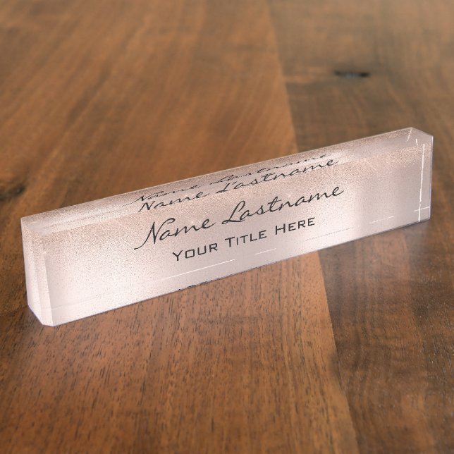 Makeup Rose Aesthetician Beauty Hairdresser Blush Nameplate (Side)