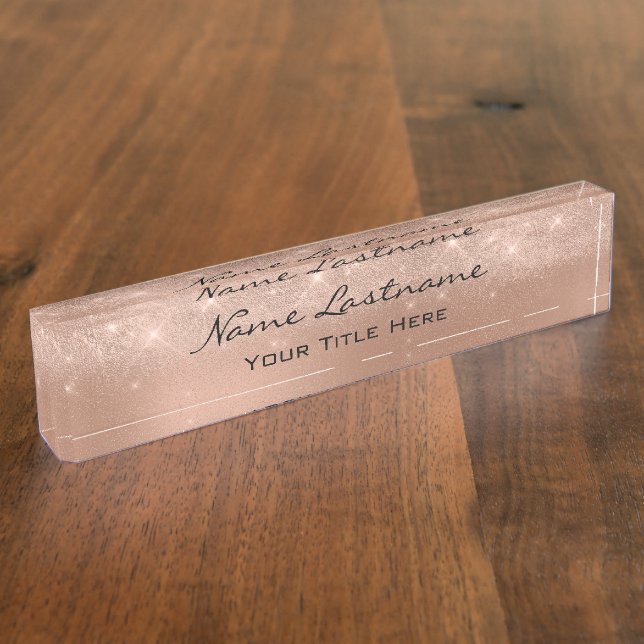 Makeup Rose Aesthetician Beauty Studio Copper Nameplate (Side)
