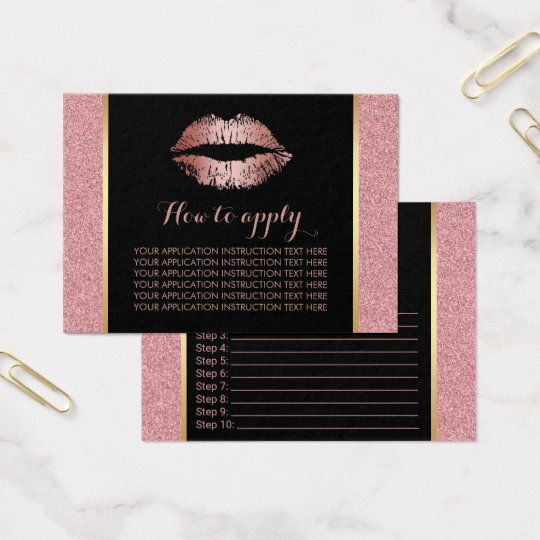 Makeup Rose Gold Lips Application Instructions Business Card
