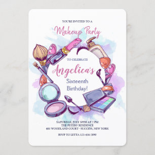 Makeup Round Invitation