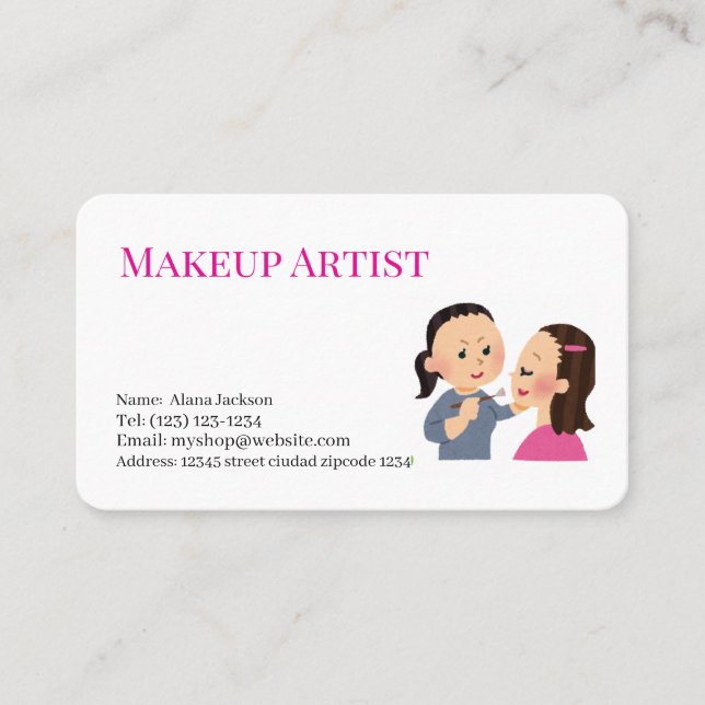 makeup  services editable   business card (Front)