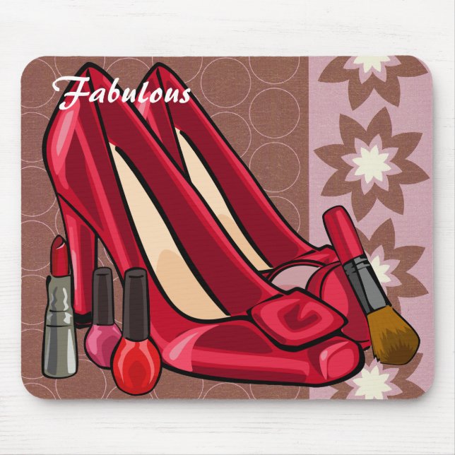 Makeup & Shoes Mousepad (Front)
