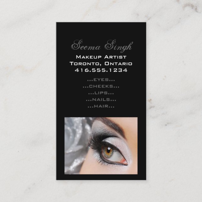 Makeup Smokey Eye Grey Business Card (Front)