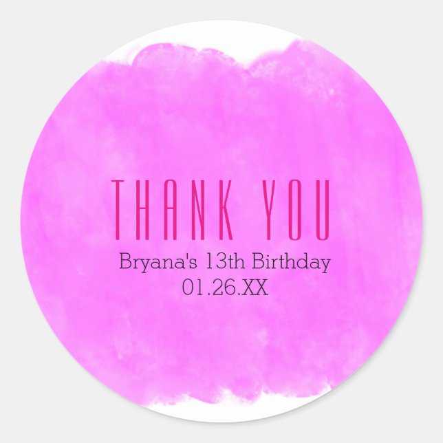 Makeup Splotch Beauty Birthday Party Favour Sticke Classic Round Sticker (Front)