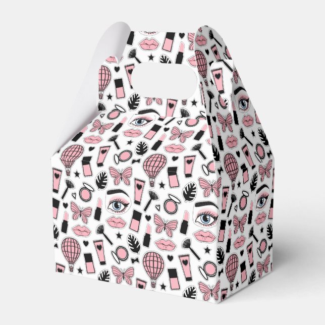 Makeup Sticker Pattern Favour Box (Front Side)