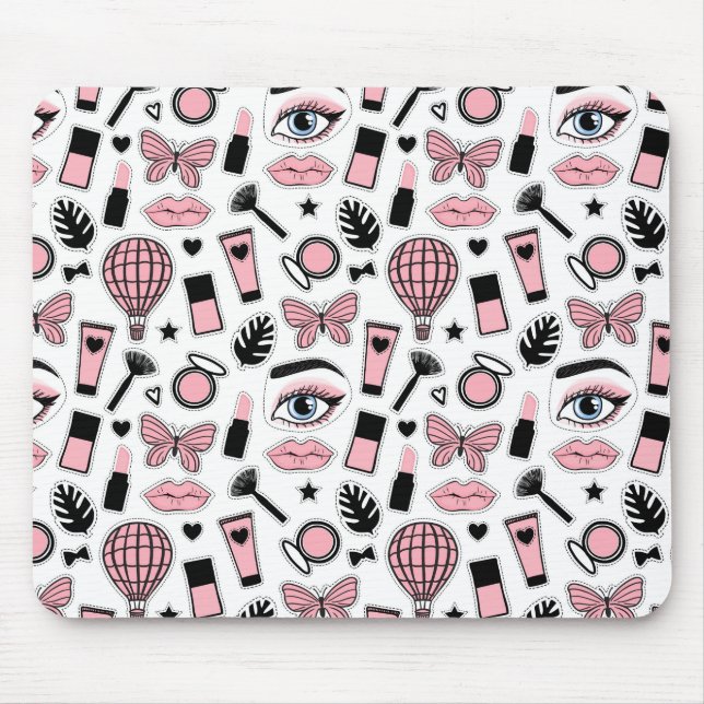 Makeup Sticker Pattern Mouse Mat (Front)