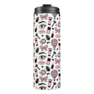 Makeup Sticker Pattern Thermal Tumbler