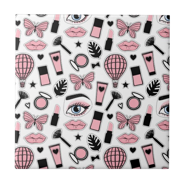 Makeup Sticker Pattern Tile (Front)